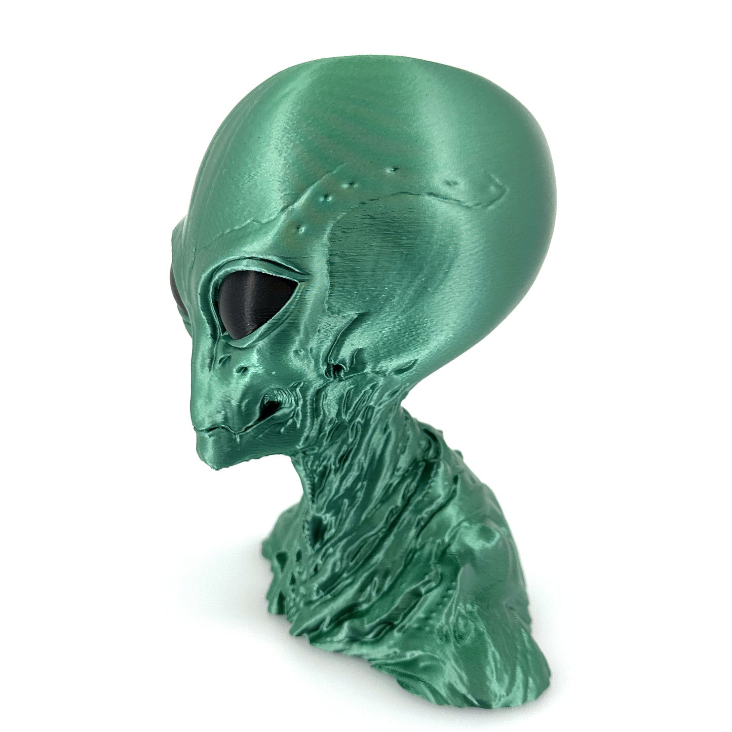 Insectoid Alien Head Bust - 3D Printed Sci-Fi Extraterrestrial Head, UFO Decor, Unique Collectible for Enthusiasts