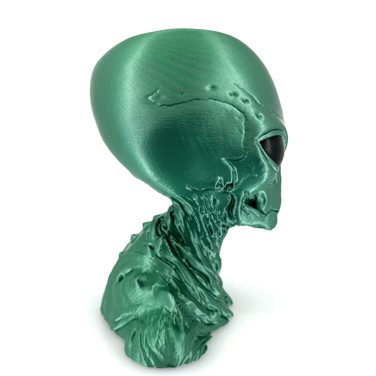 Insectoid Alien Head Bust - 3D Printed Sci-Fi Extraterrestrial Head, UFO Decor, Unique Collectible for Enthusiasts