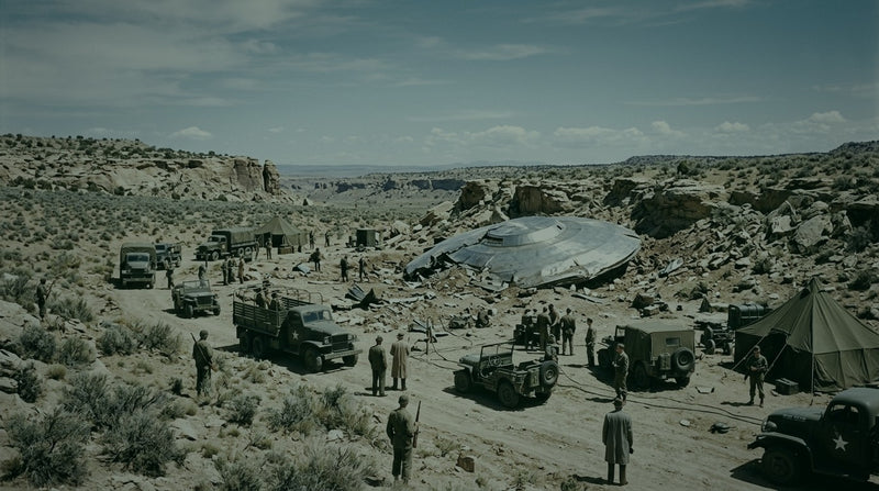 1948 military recovery operation at the crashed Aztec disc, New Mexico high desert