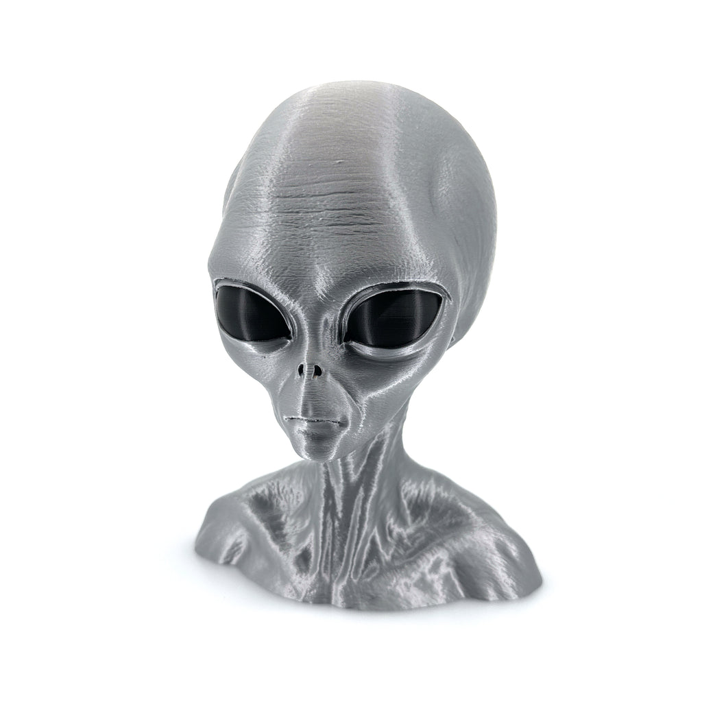 Grey Alien Head Bust – Intricate 3D Printed Sci-Fi Decor