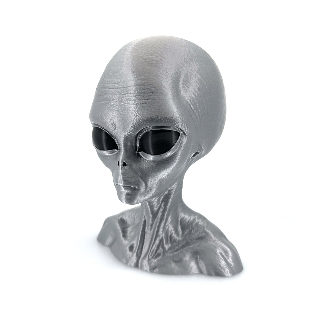 Grey Alien Head Bust – Intricate 3D Printed Sci-Fi Decor