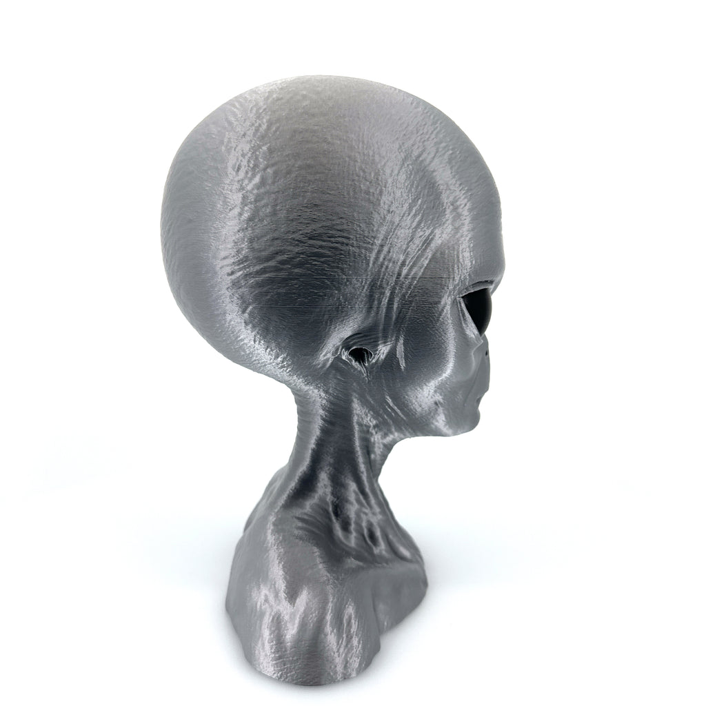Grey Alien Head Bust – Intricate 3D Printed Sci-Fi Decor