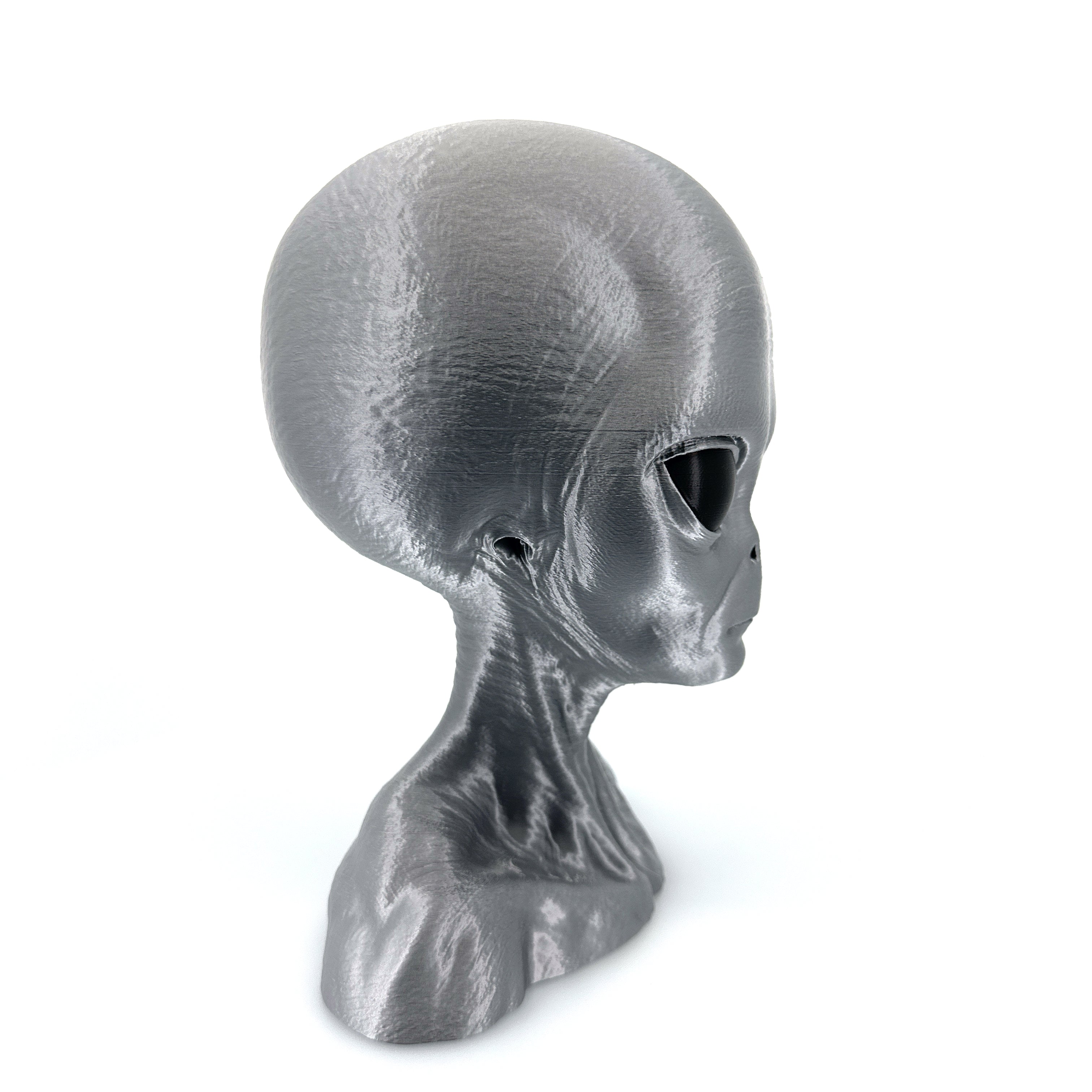 Grey Alien Head Bust – Intricate 3D Printed Sci-Fi Decor
