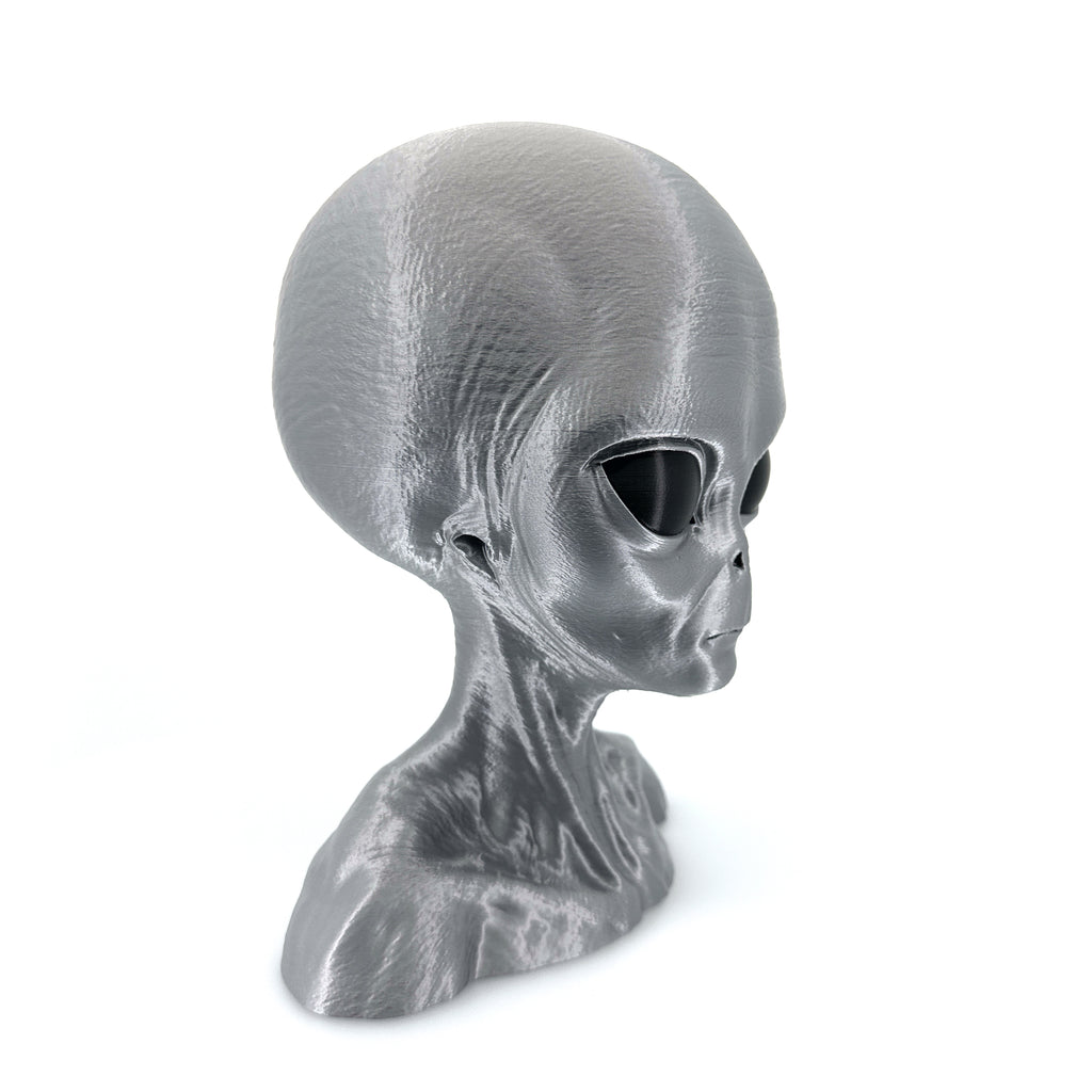Grey Alien Head Bust – Intricate 3D Printed Sci-Fi Decor