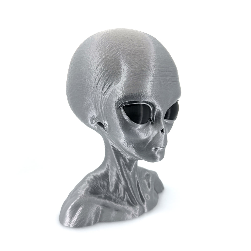 Grey Alien Head Bust – Intricate 3D Printed Sci-Fi Decor
