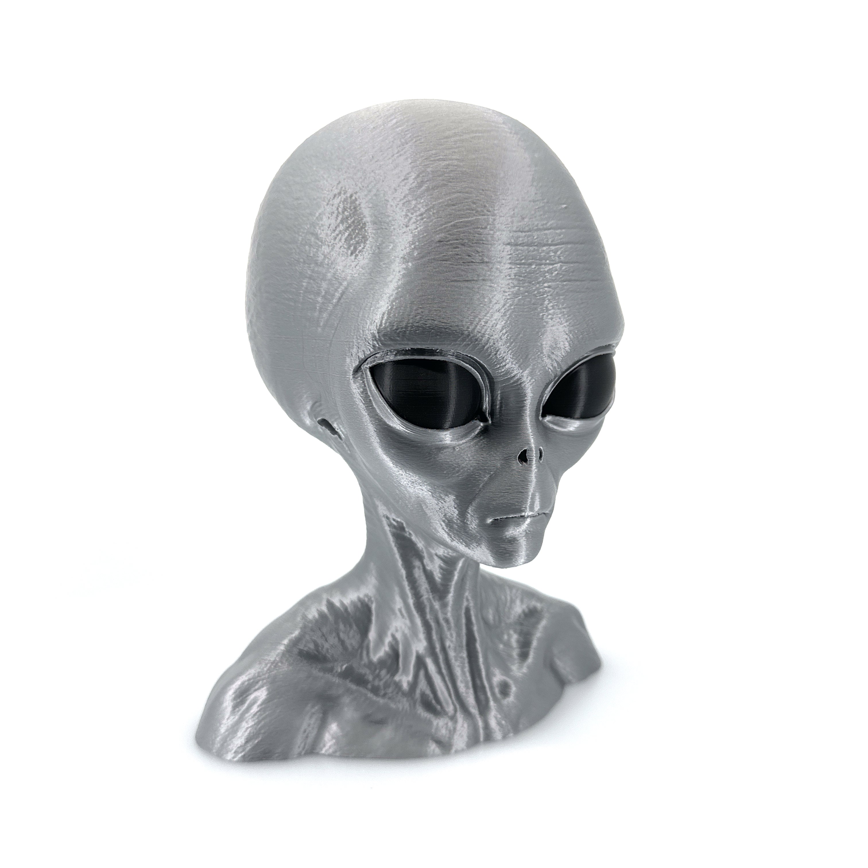 Grey Alien Head Bust – Intricate 3D Printed Sci-Fi Decor