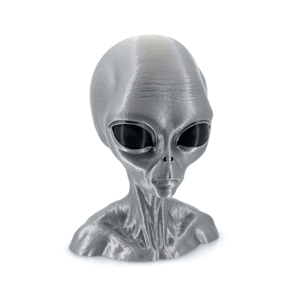Grey Alien Head Bust – Intricate 3D Printed Sci-Fi Decor