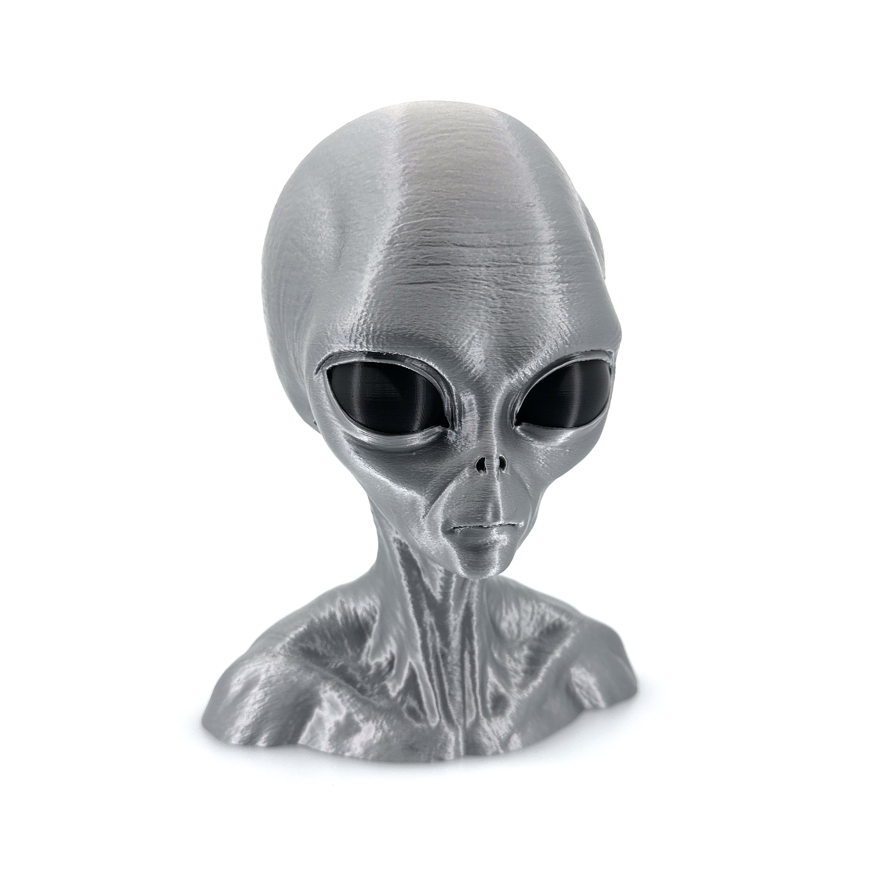 Grey Alien Head Bust – Intricate 3D Printed Sci-Fi Decor