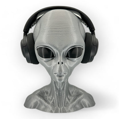 Grey Alien Headphone Stand 12" Tall