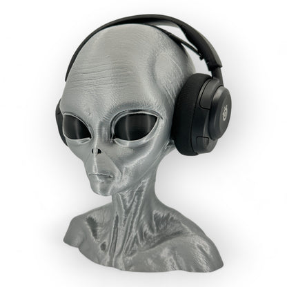 Grey Alien Headphone Stand 12" Tall