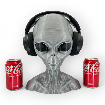 Grey Alien Headphone Stand 12" Tall