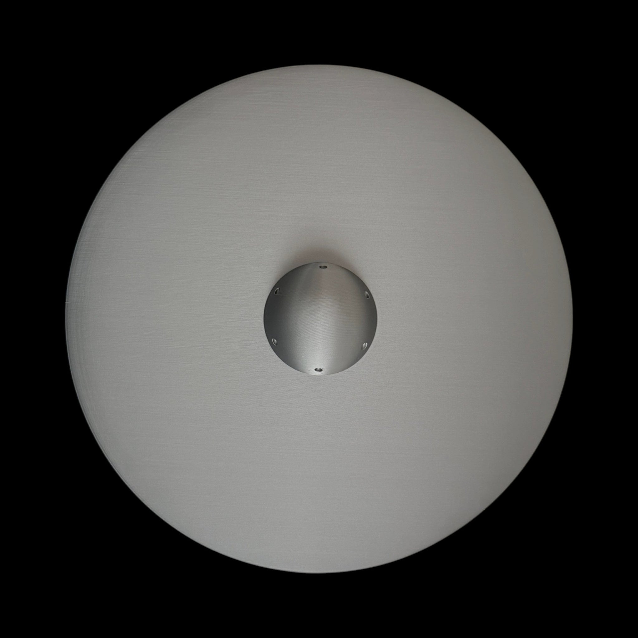 Aztec 1948 UFO – Hart Canyon Crash – 6"–12" — view 3, 3D printed replica on black background