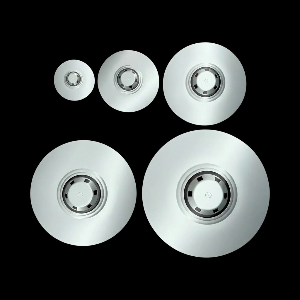 Bob Lazar S4 Sport Model UFO replica size comparison showing all five variants from 4-inch to 12-inch