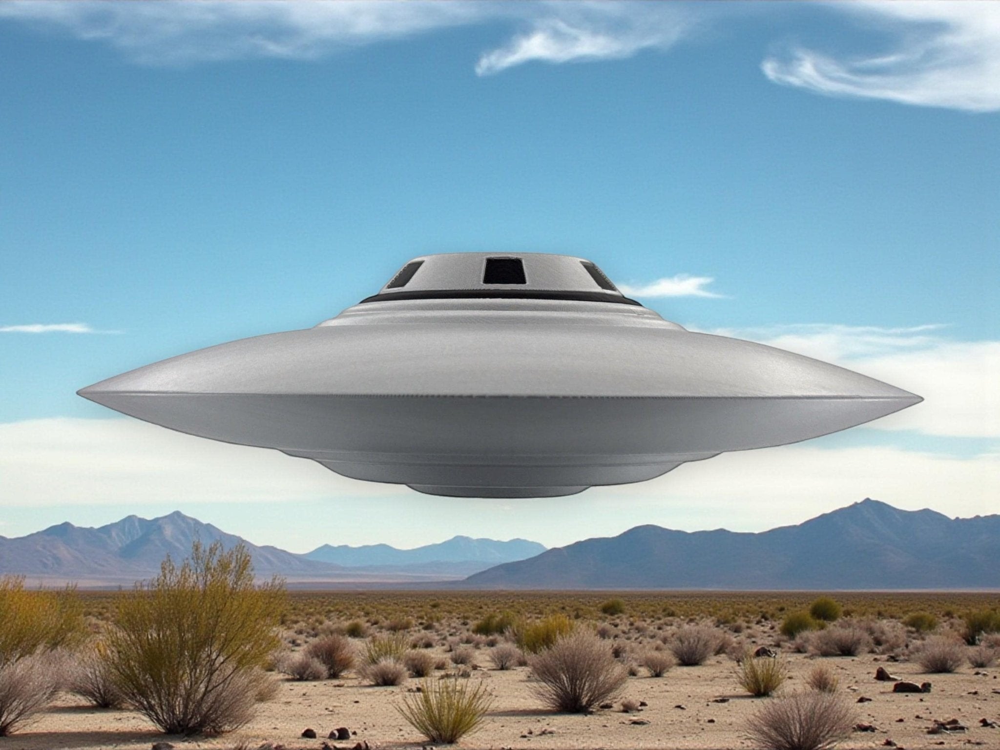 Bob Lazar S4 Sport Model UFO – 4"–12" — view 5, 3D printed replica on black background