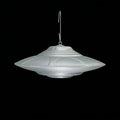 Classic Flying Saucer UFO Christmas ornament with metal hook, 3D printed in silver-grey PLA
