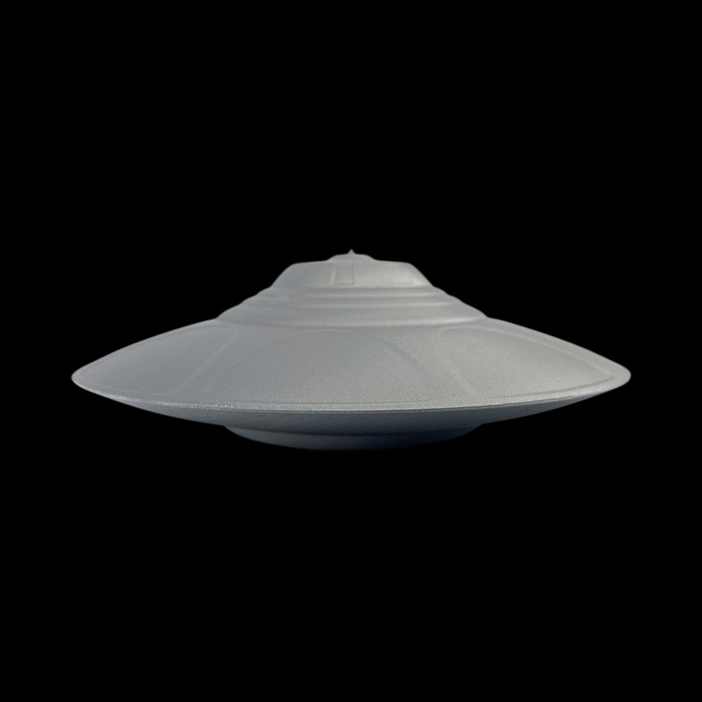 Classic Flying Saucer – 3"–9" — view 3, 3D printed replica on black background