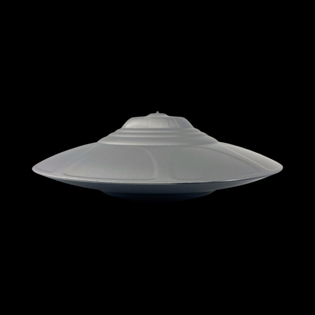 Classic Flying Saucer – 3"–9" — view 4, 3D printed replica on black background