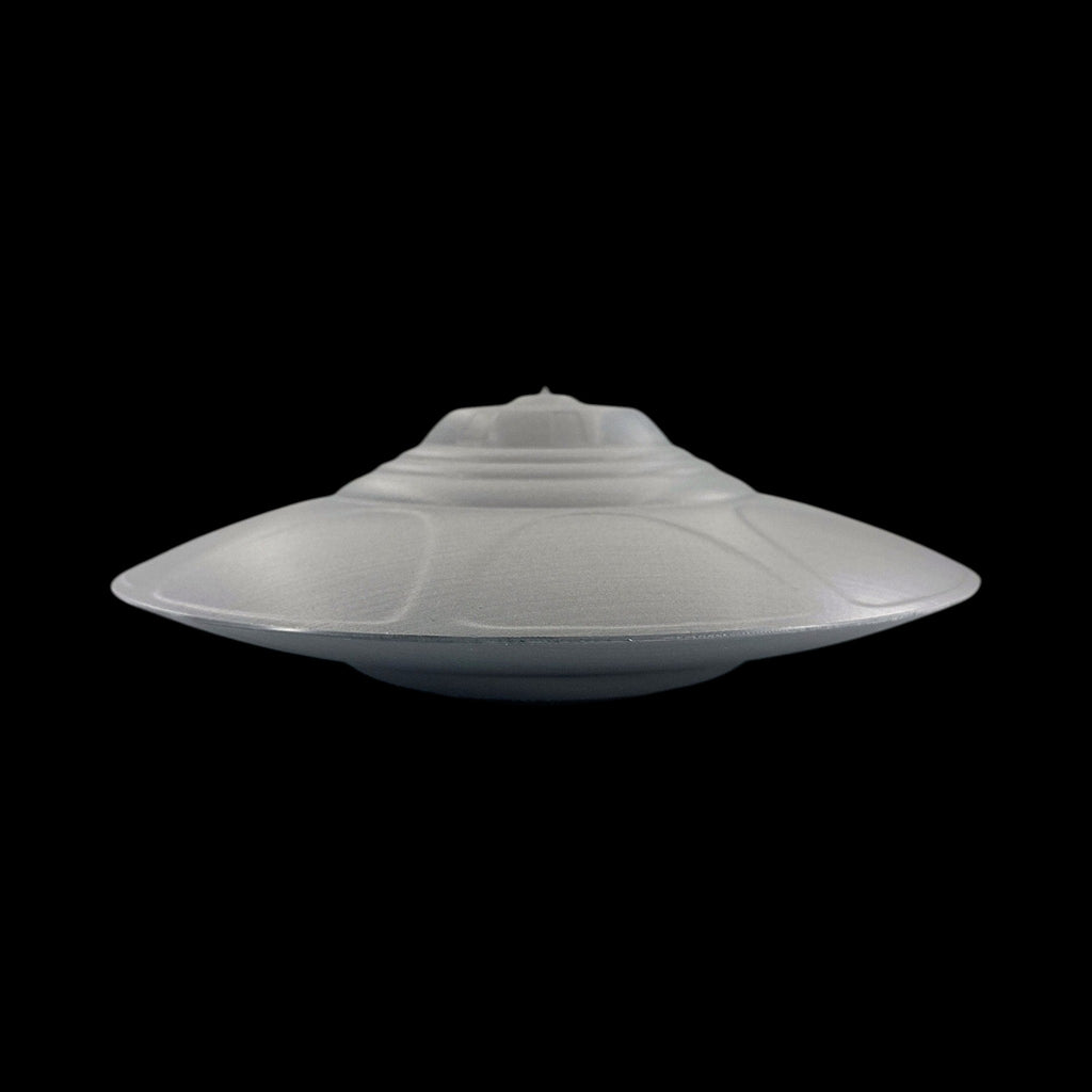 Classic Flying Saucer – 3"–9" — view 5, 3D printed replica on black background