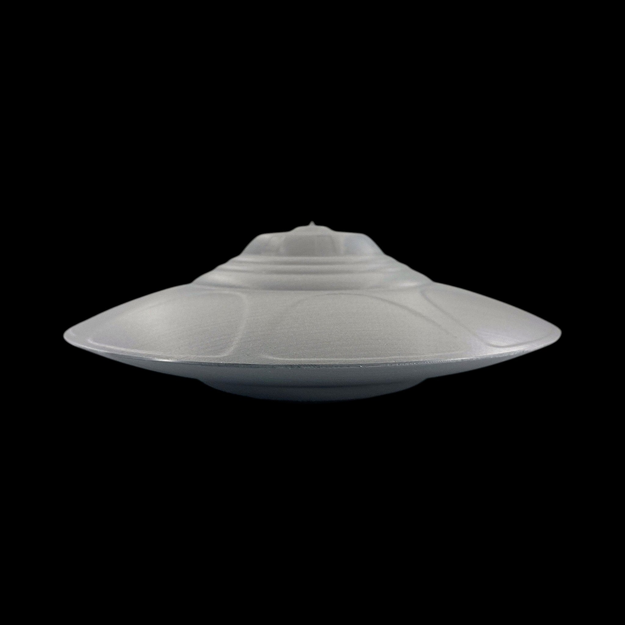 Classic Flying Saucer – 3"–9" — view 5, 3D printed replica on black background