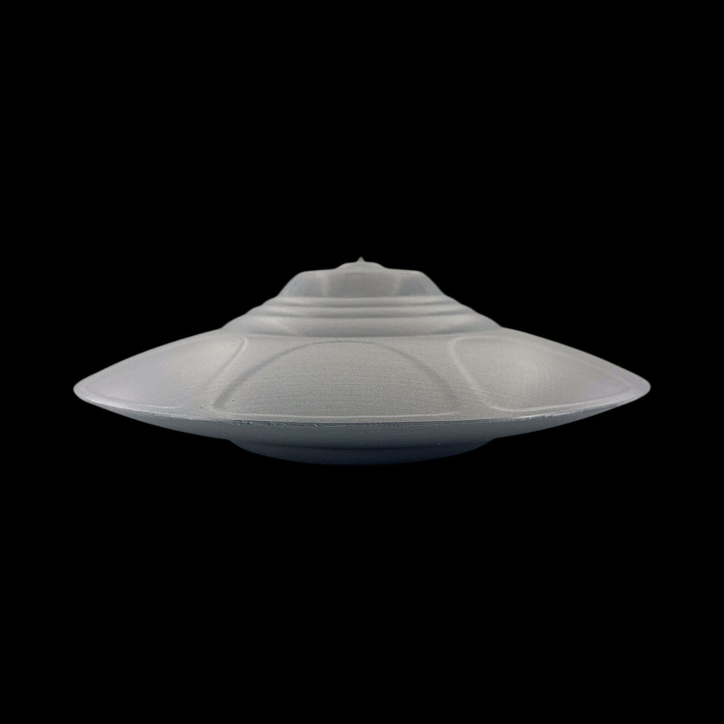 Classic Flying Saucer – 3"–9" — view 6, 3D printed replica on black background