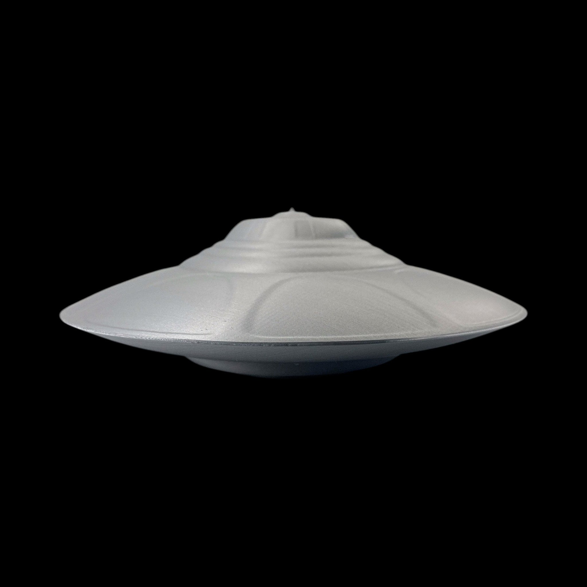 Classic Flying Saucer – 3"–9" — view 7, 3D printed replica on black background