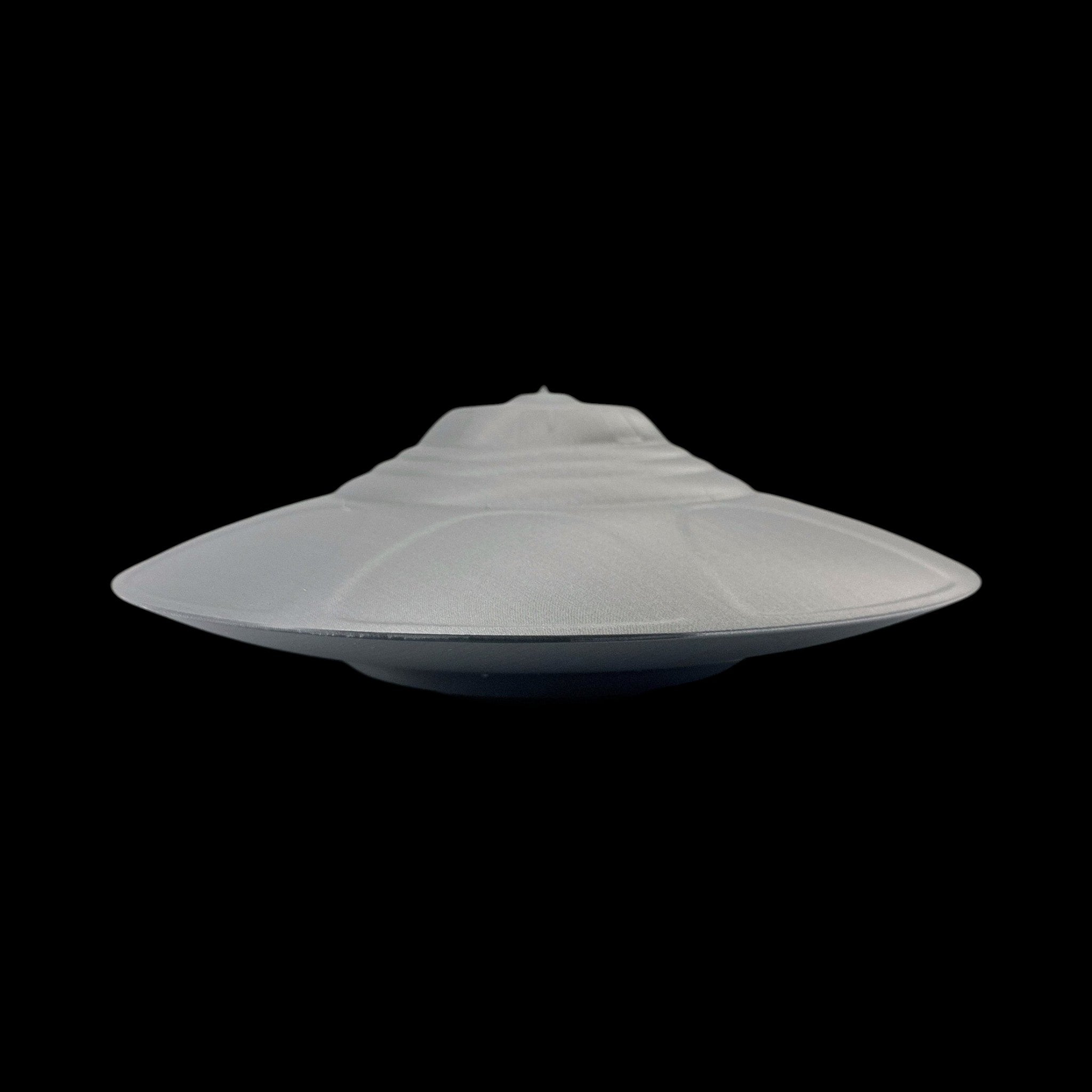 Classic Flying Saucer – 3"–9" — view 8, 3D printed replica on black background