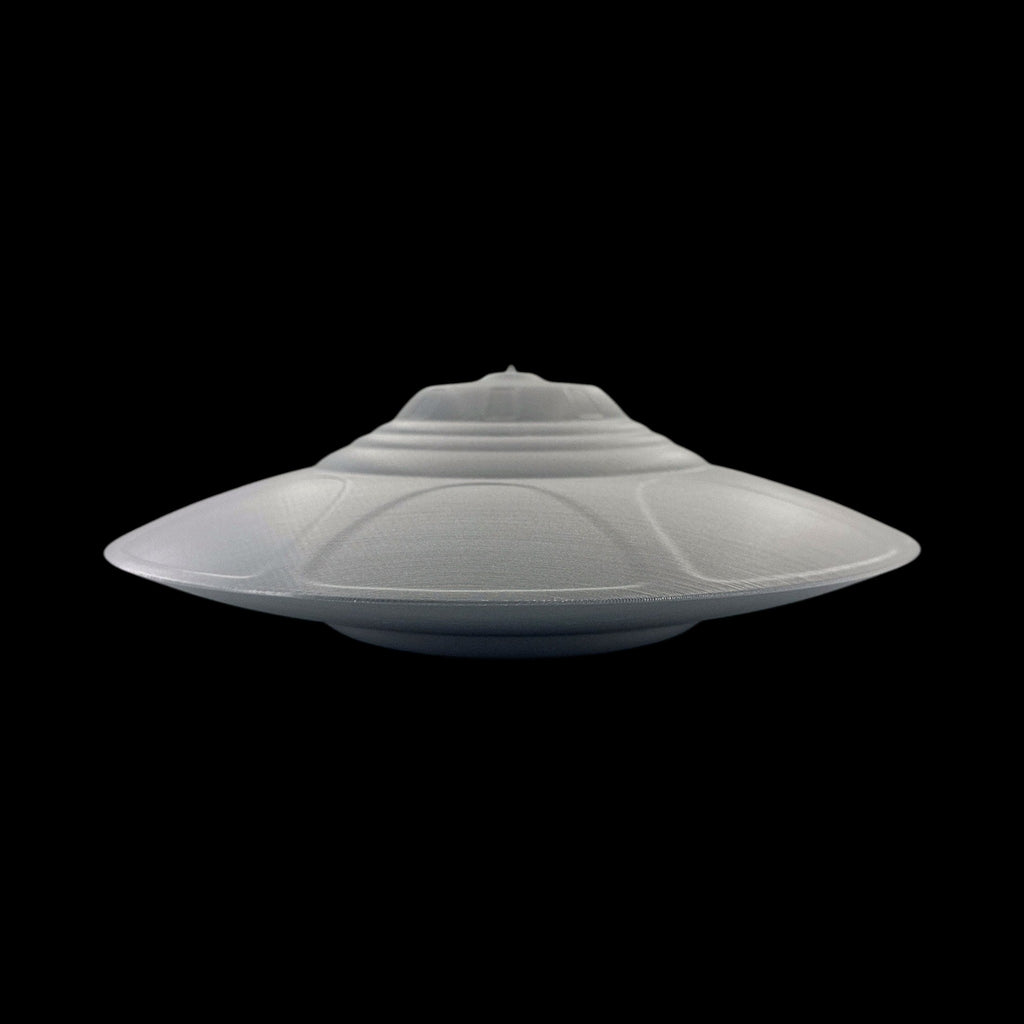 Classic Flying Saucer – 3"–9" — view 10, 3D printed replica on black background