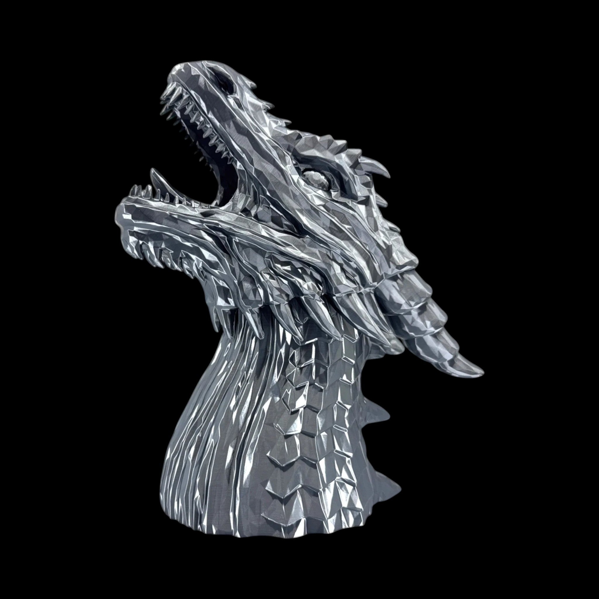 Dragon Headphone Stand 12 Inch Silk PLA Gunmetal Gray - 3D Printed by UFODesigns3D