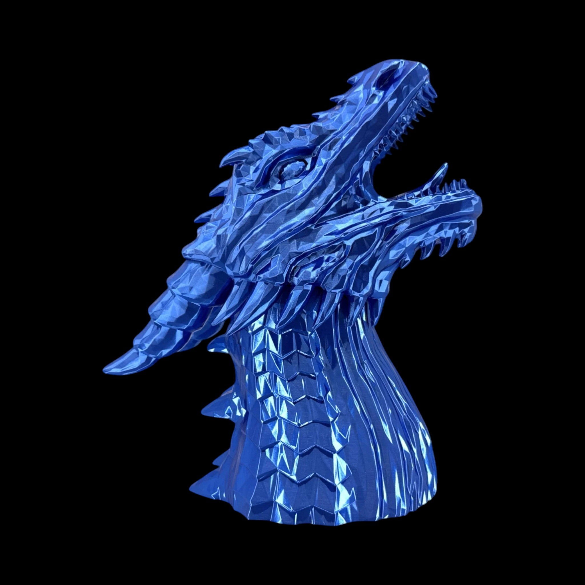 Dragon Headphone Stand 12 Inch Silk PLA Electric Blue - 3D Printed by UFODesigns3D