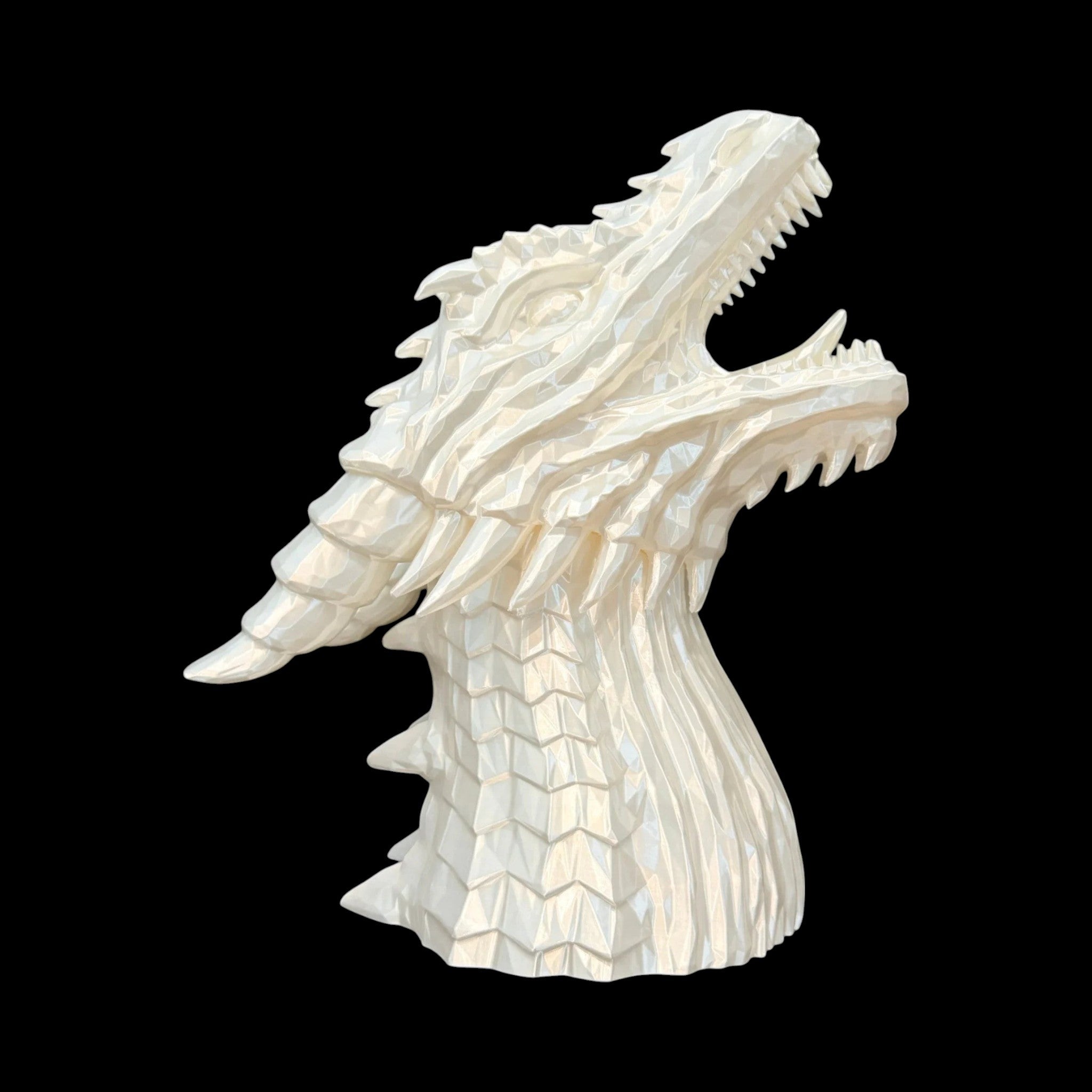 Dragon Headphone Stand 12 Inch Silk PLA Pearl White - 3D Printed by UFODesigns3D