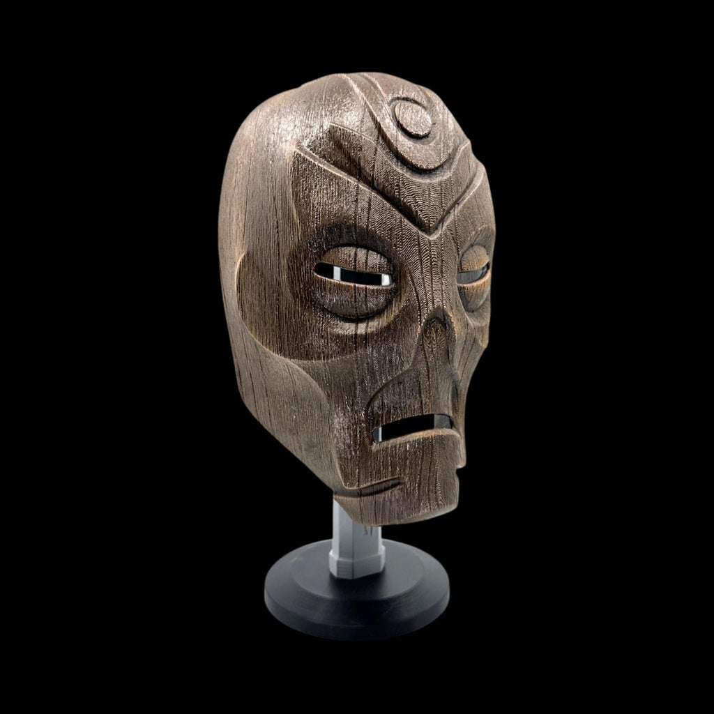 Dragon Priest Mask Stand – 12.5" — view 6, 3D printed replica on black background