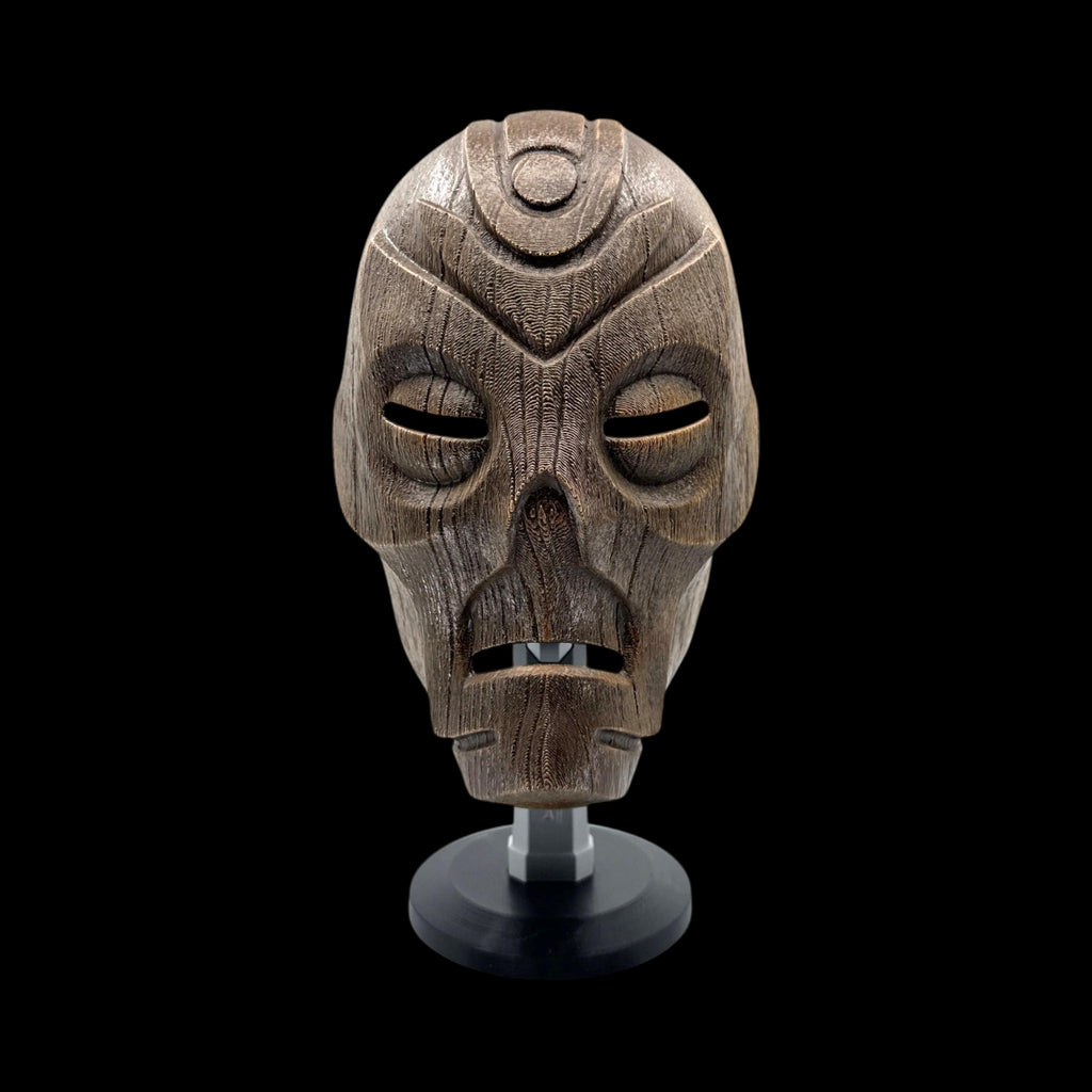 Dragon Priest Mask Stand – 12.5" — view 7, 3D printed replica on black background