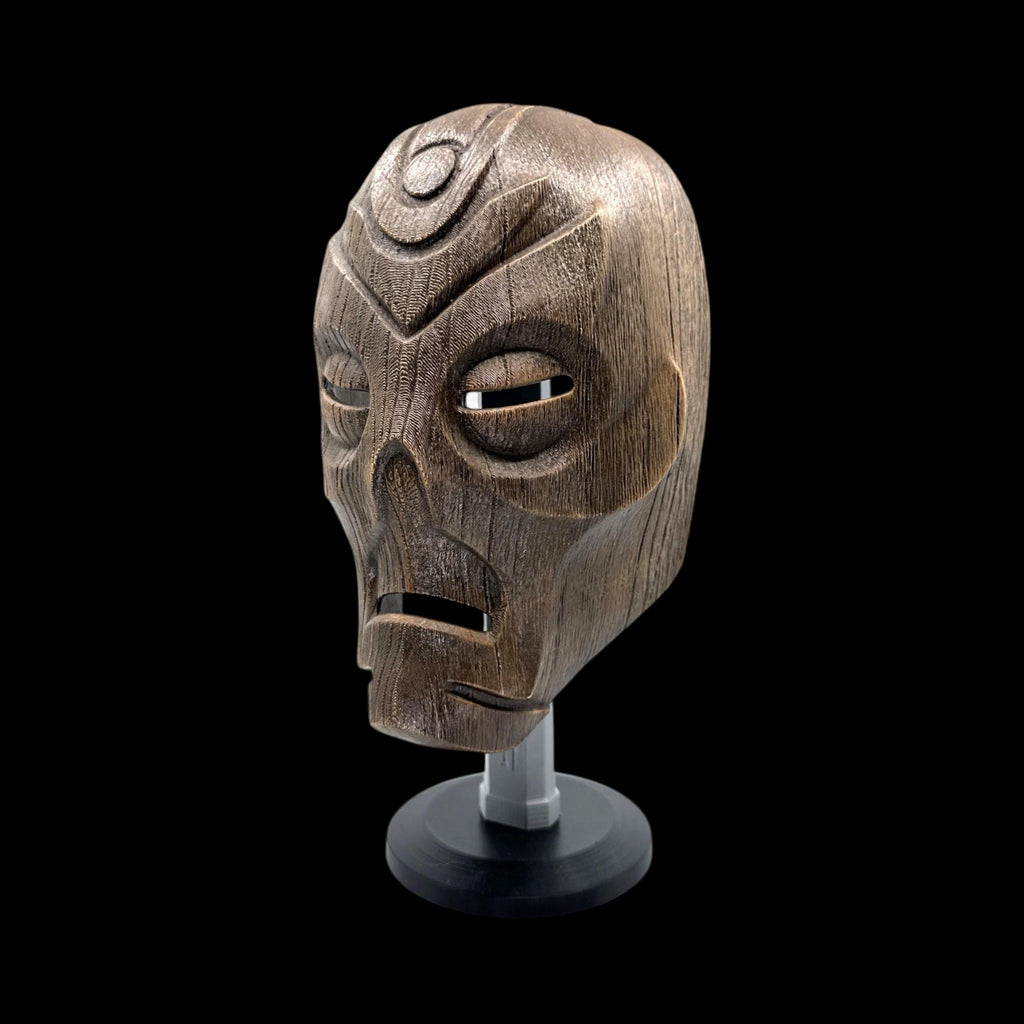 Dragon Priest Mask Stand – 12.5" — view 8, 3D printed replica on black background