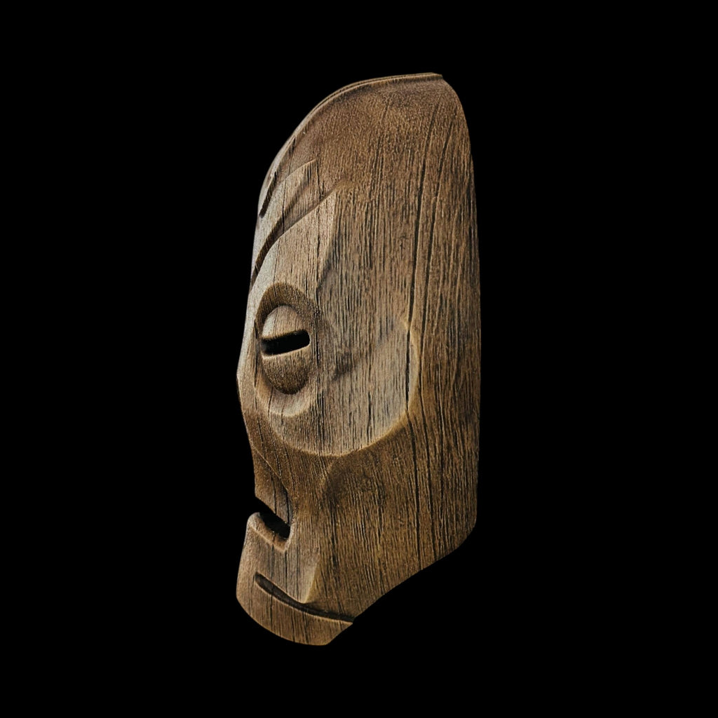 Dragon Priest Wooden Mask – Wearable — view 5, 3D printed replica on black background