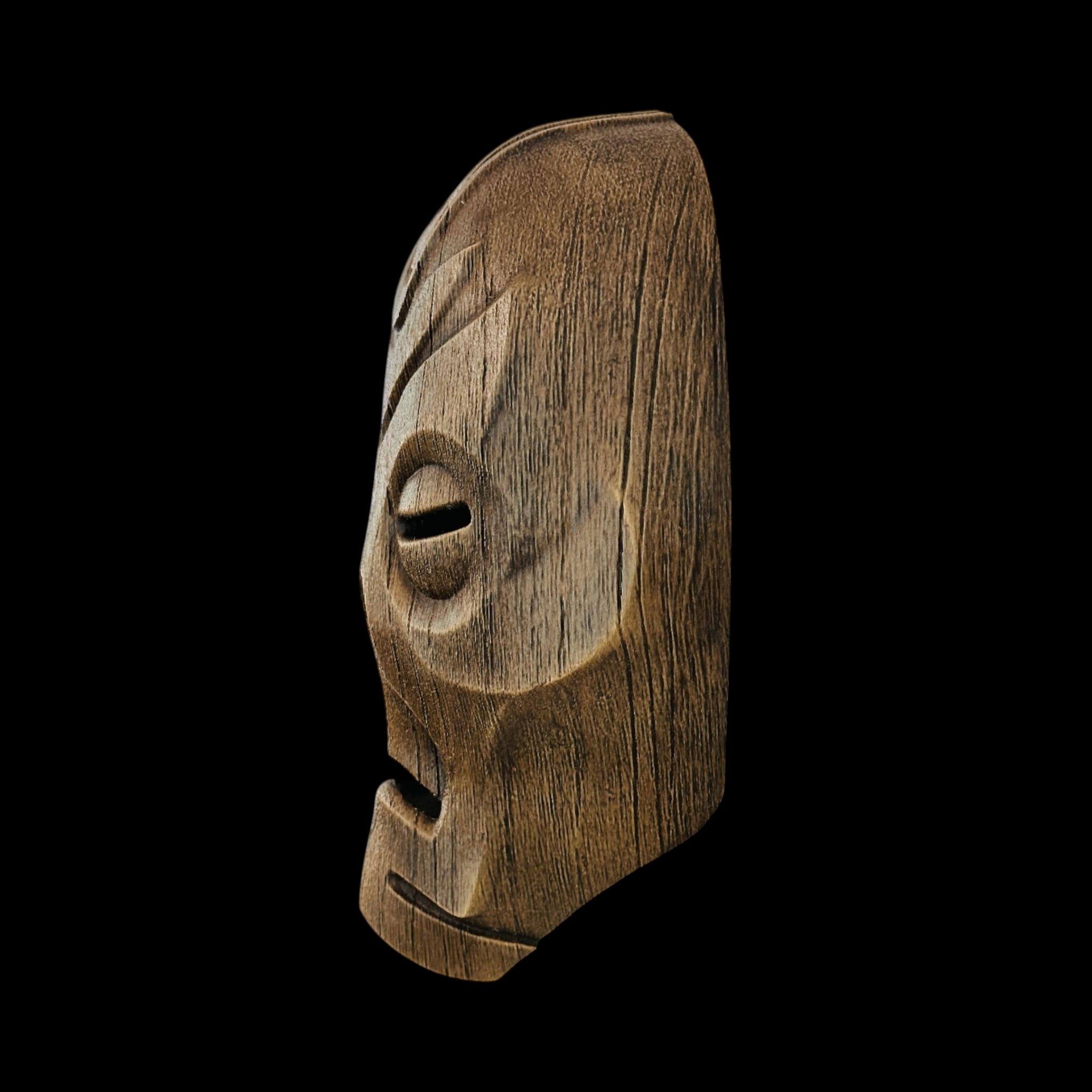 Dragon Priest Wooden Mask – Wearable — view 5, 3D printed replica on black background