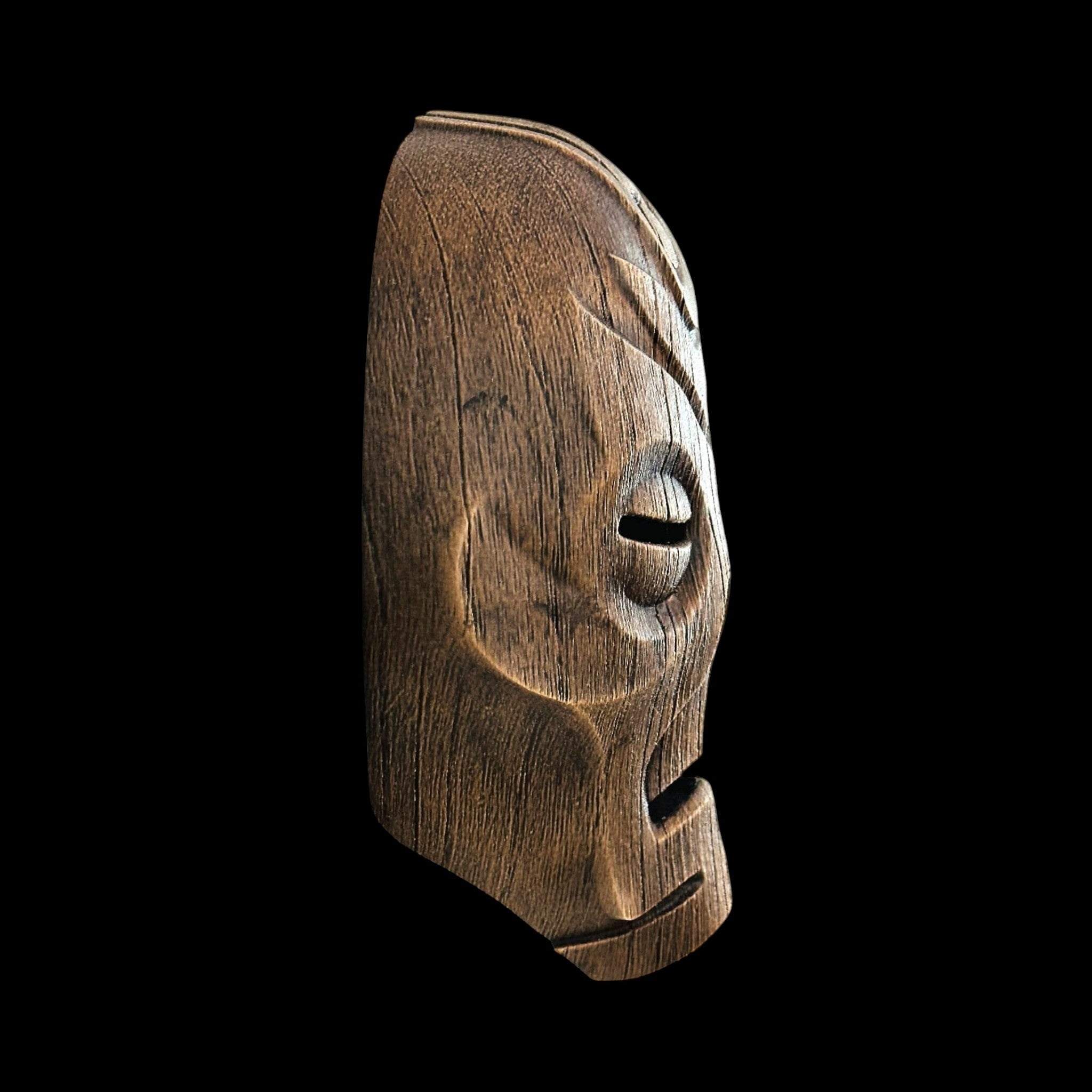 Dragon Priest Wooden Mask – Wearable — view 6, 3D printed replica on black background