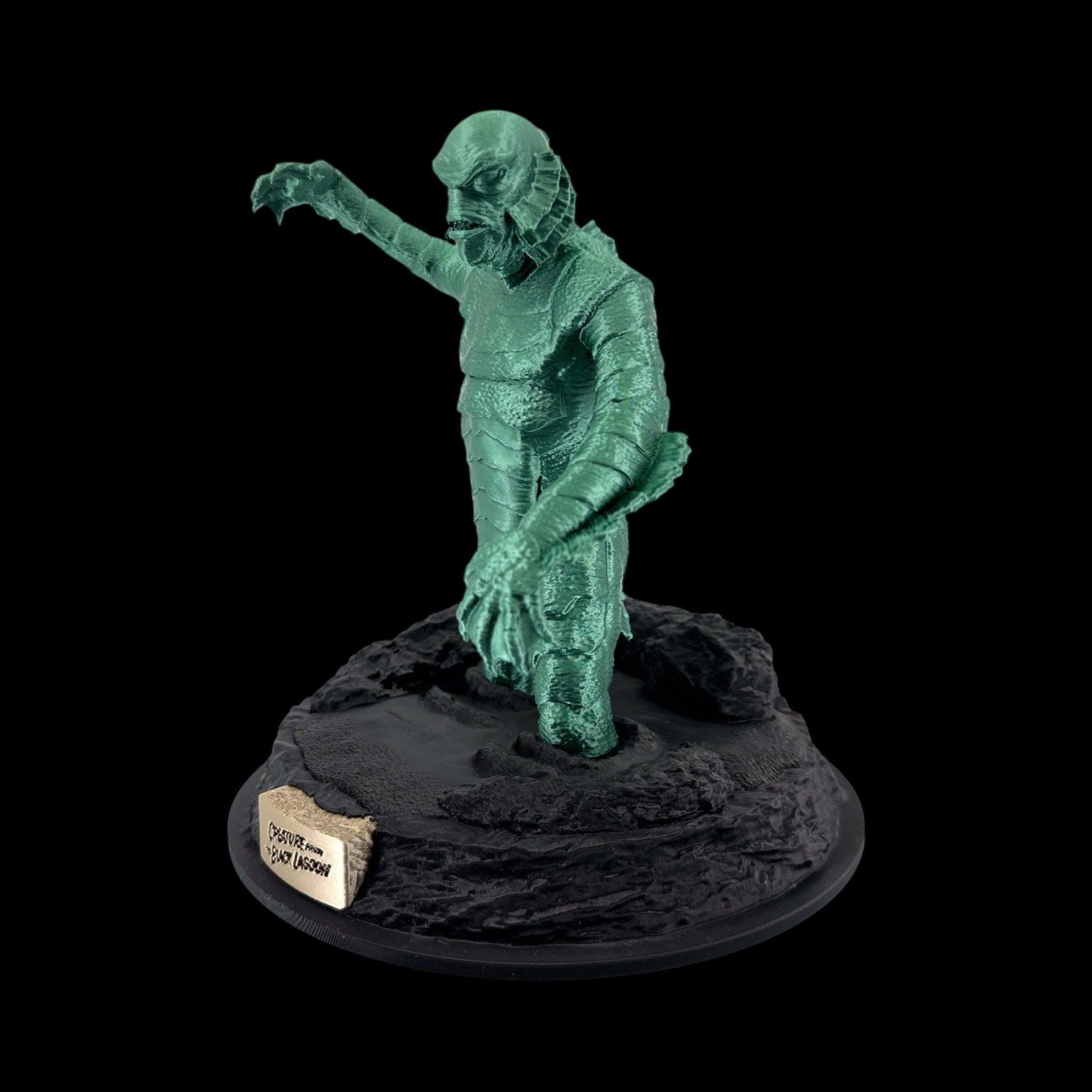Gill-Man Figurine – Black Lagoon | 8" — view 3, 3D printed replica on black background