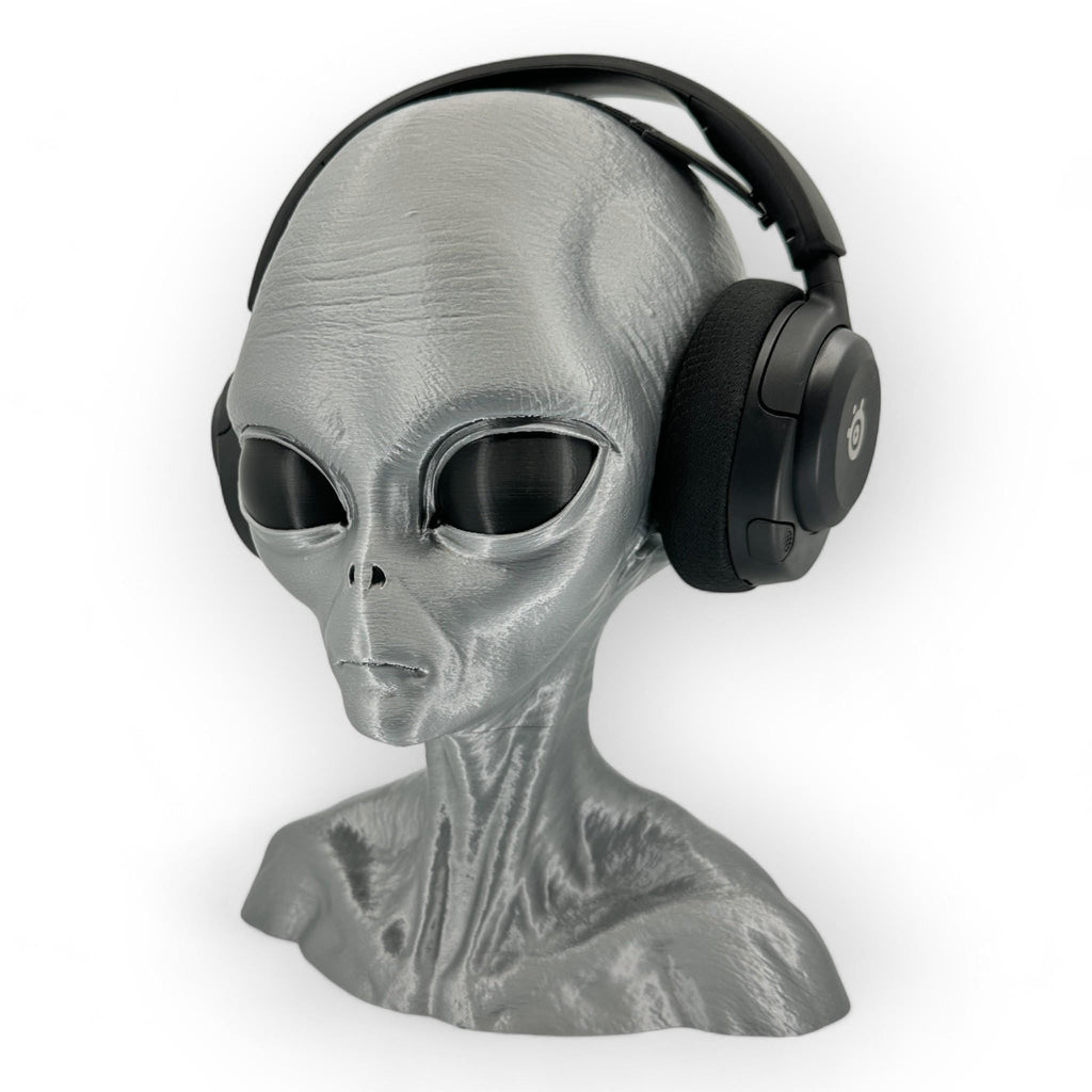 Grey Alien Headphone Stand – 12" - UFODesigns3D