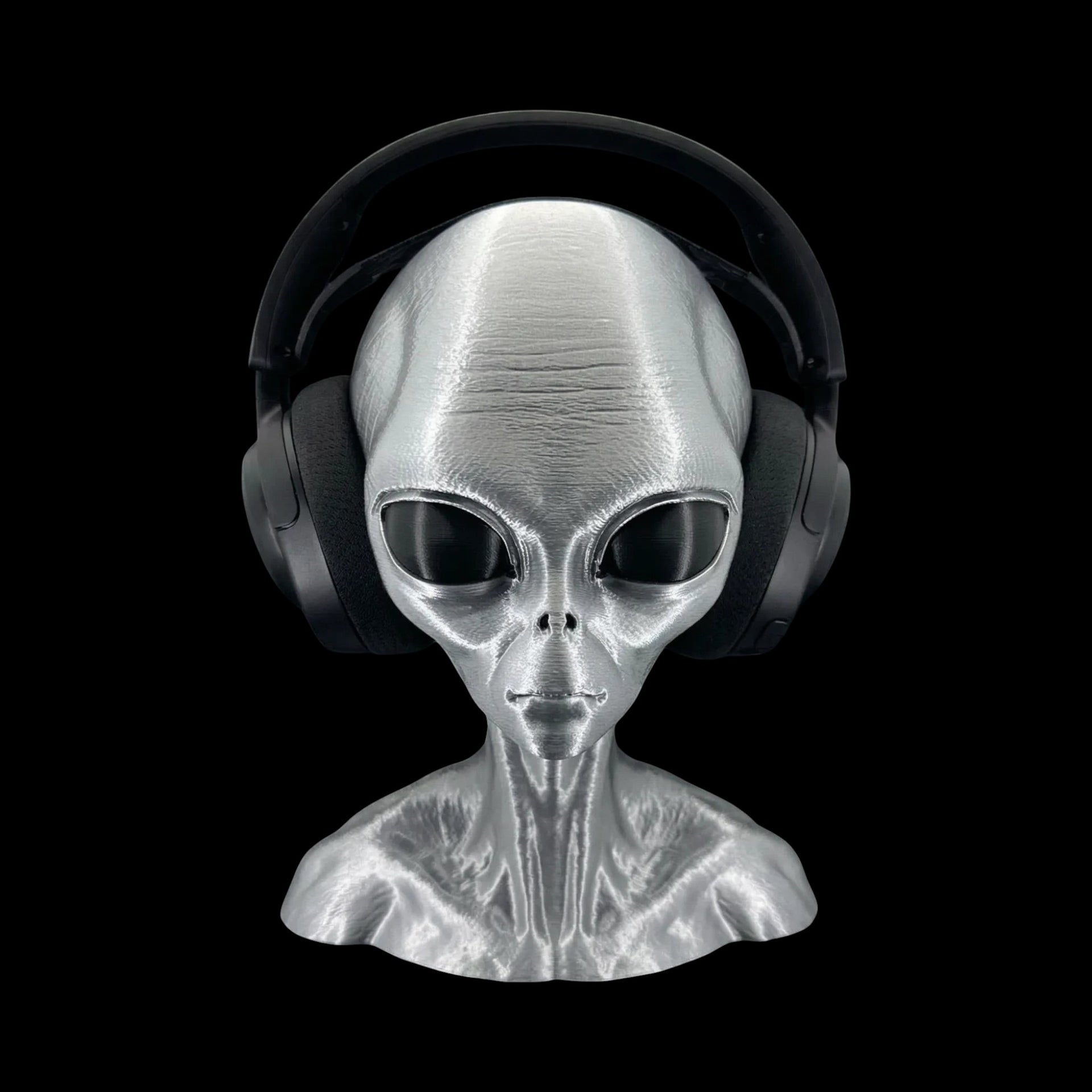 Grey Alien Headphone Stand 12 Inch - 3D Printed by UFODesigns3D