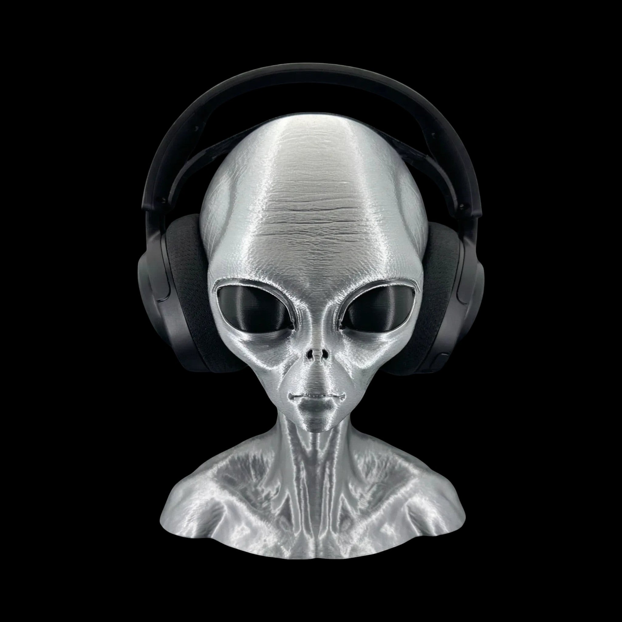 Grey Alien Headphone Stand 12 Inch - 3D Printed by UFODesigns3D