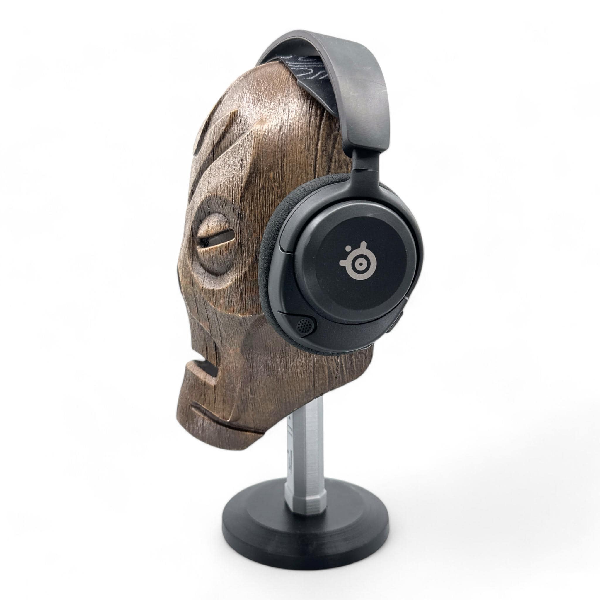 Skyrim Dragon Priest Wooden Mask Headphone Stand, Gaming Headset Holder