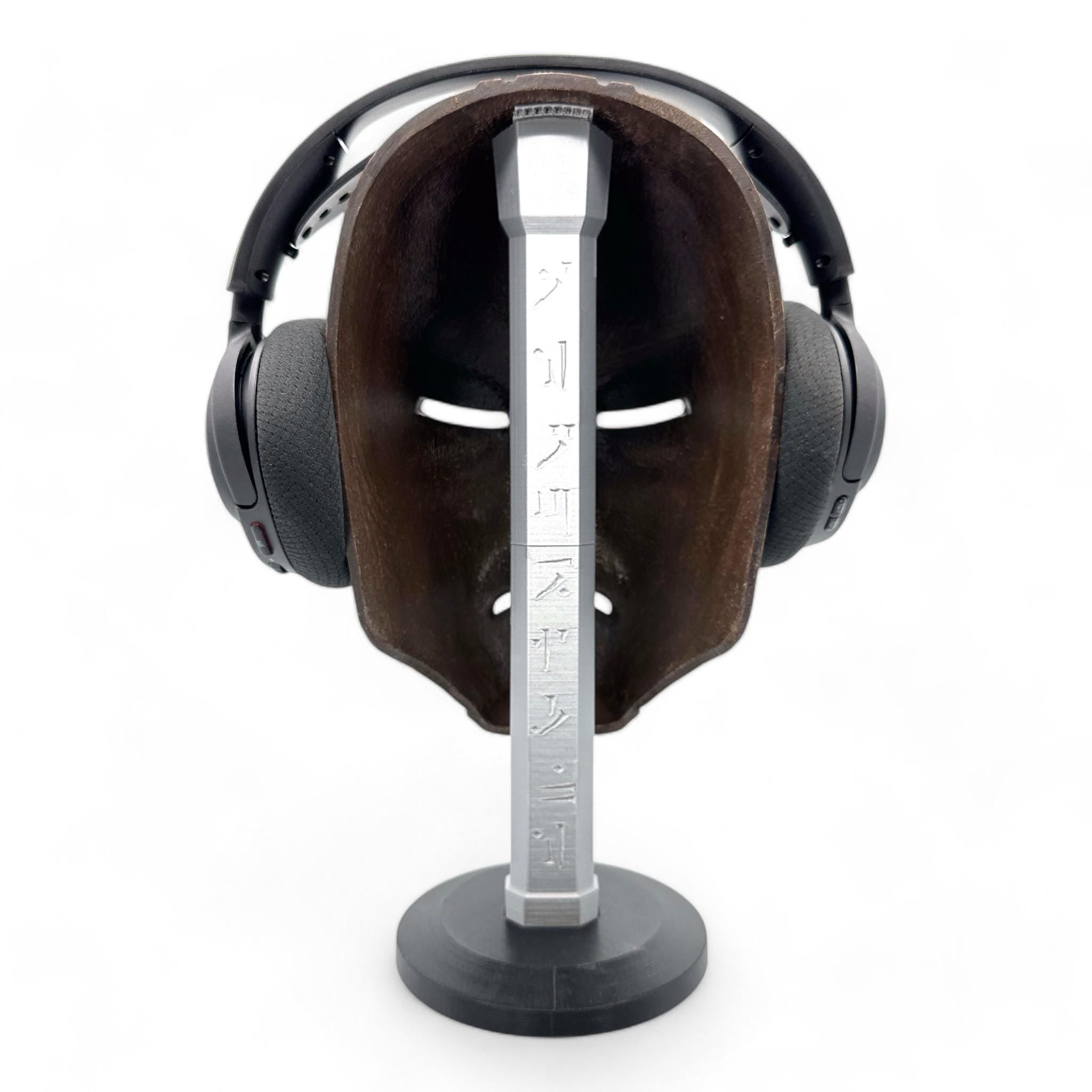 Skyrim Dragon Priest Wooden Mask Headphone Stand, Gaming Headset Holder