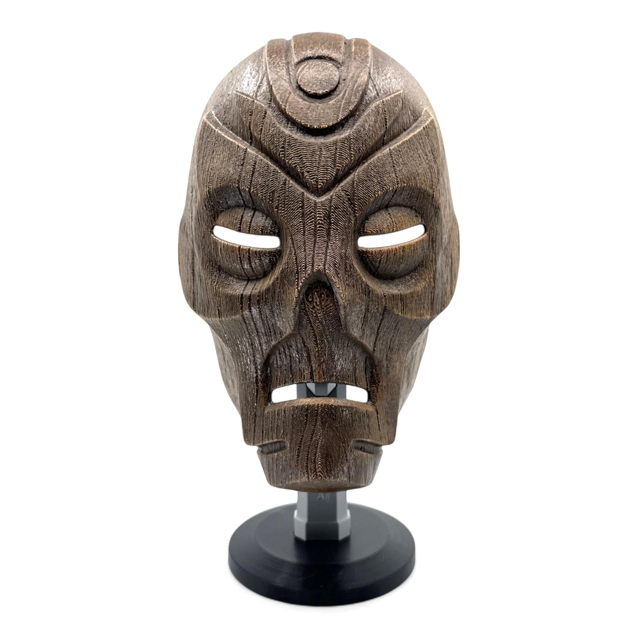 Skyrim Dragon Priest Wooden Mask Headphone Stand, Gaming Headset Holder
