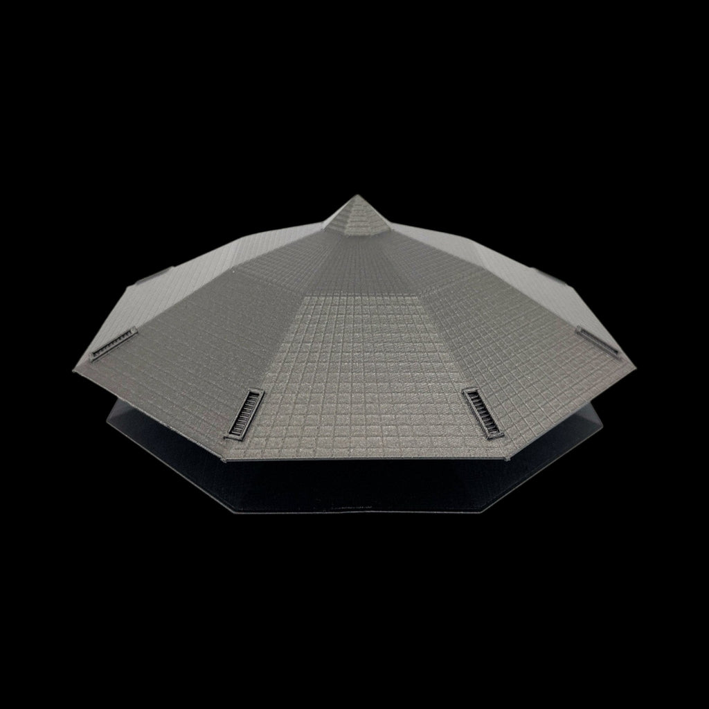 Indonesia Octagonal UFO – 6"–10" — view 6, 3D printed replica on black background