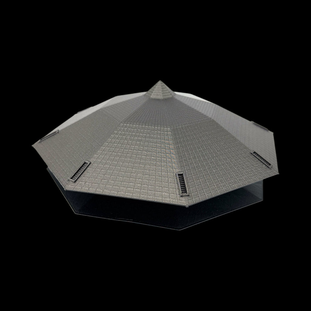 Indonesia Octagonal UFO – 6"–10" — view 7, 3D printed replica on black background