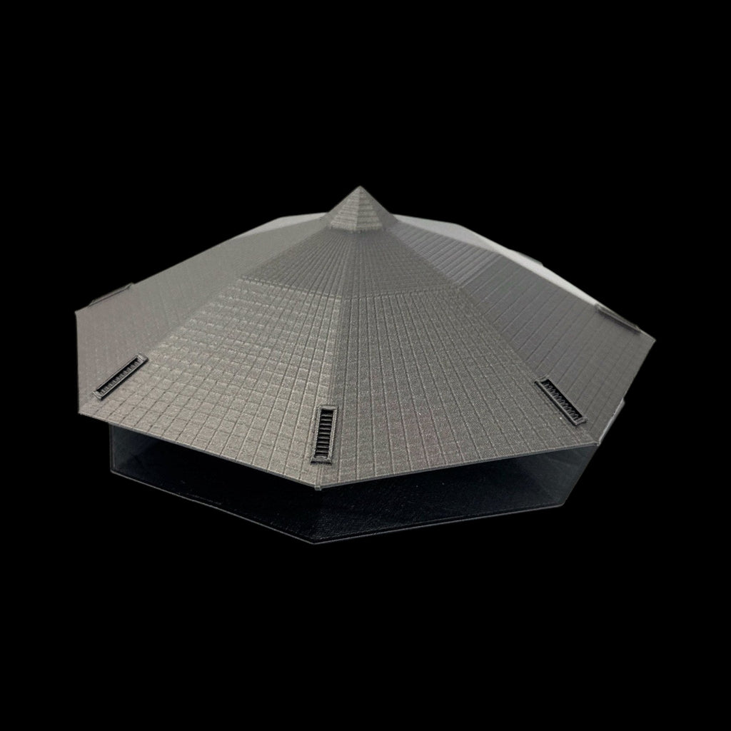 Indonesia Octagonal UFO – 6"–10" — view 8, 3D printed replica on black background