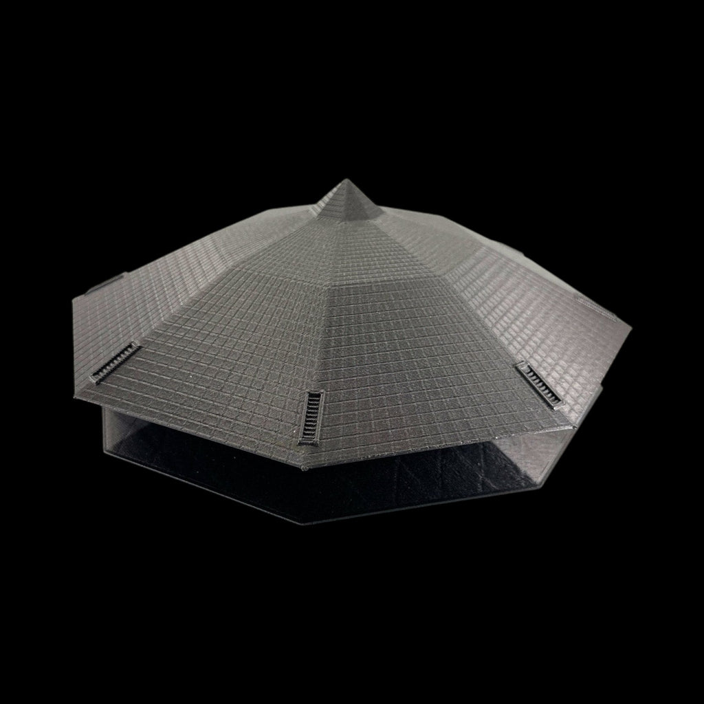 Indonesia Octagonal UFO – 6"–10" — view 9, 3D printed replica on black background