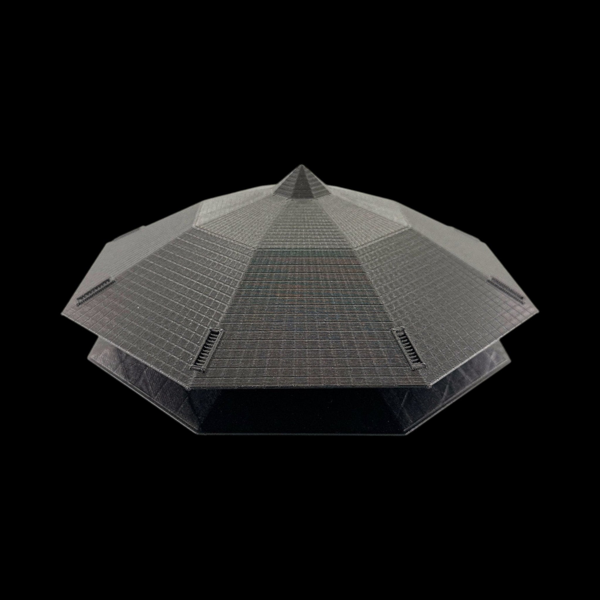 Indonesia Octagonal UFO – 6"–10" — view 10, 3D printed replica on black background