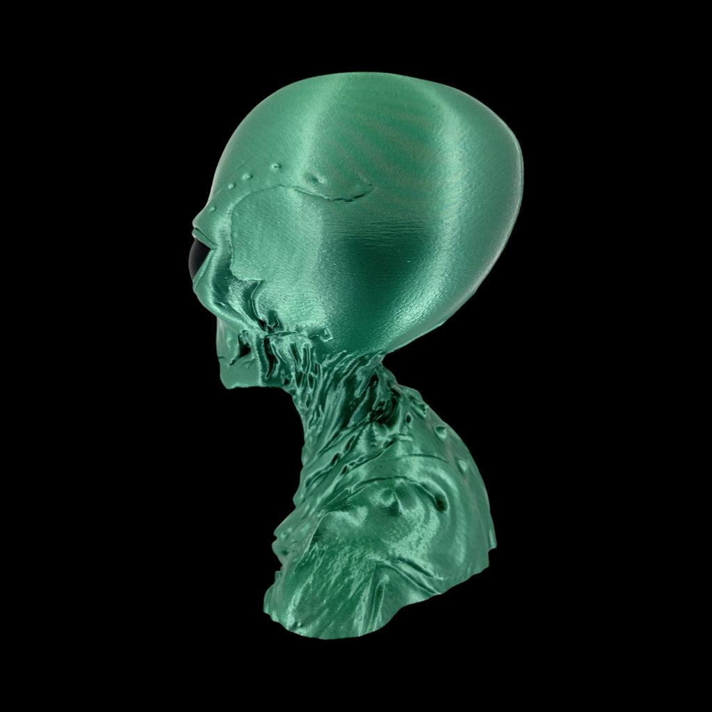 Insectoid Alien Head Bust – 4"–10" — view 4, 3D printed replica on black background