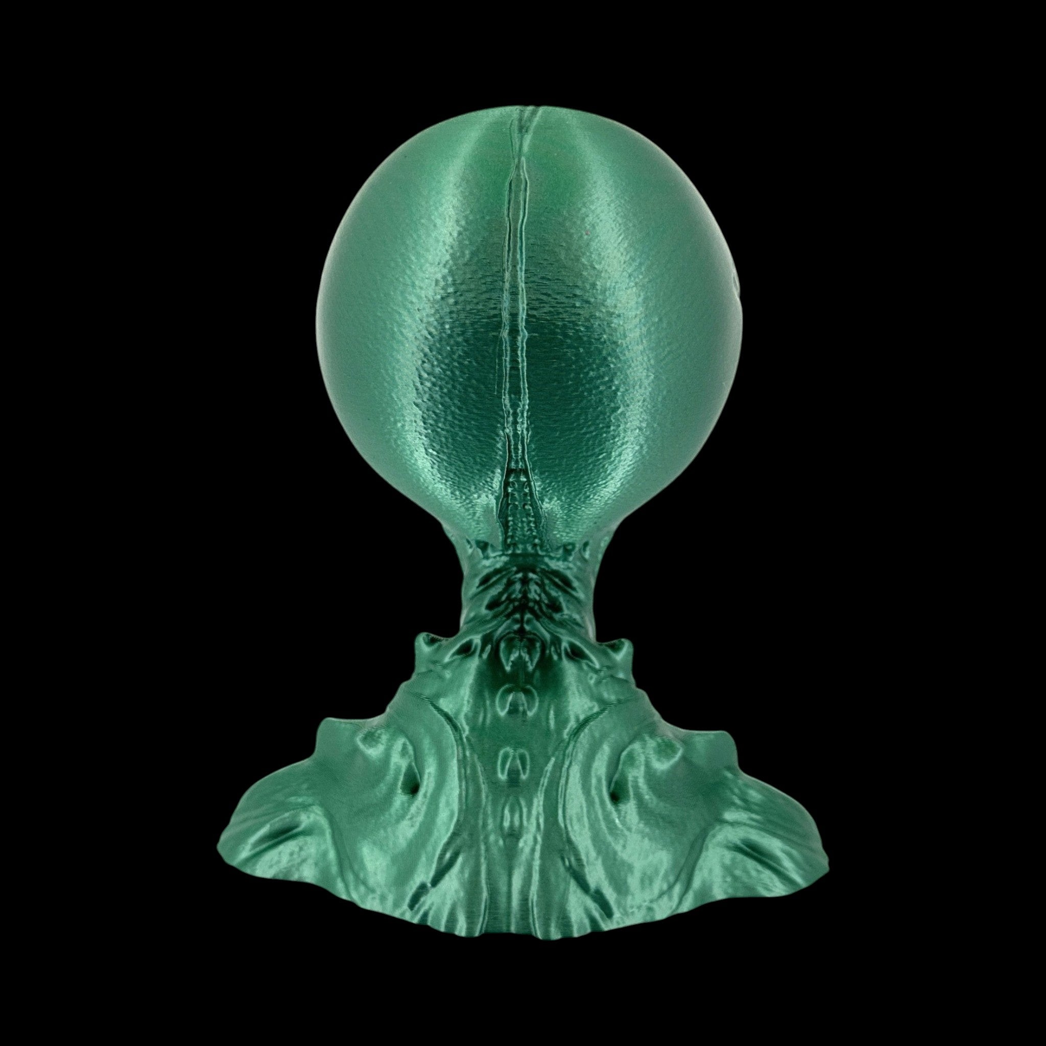 Insectoid Alien Head Bust – 4"–10" — view 5, 3D printed replica on black background